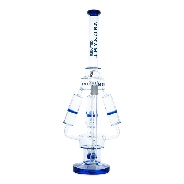 Sprinkler Perc Quad Honeycomb Bong 21'' (Tsunami Glass)