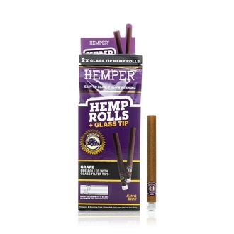 King Size Rolls + Glass Tip 2PK (Hemper)