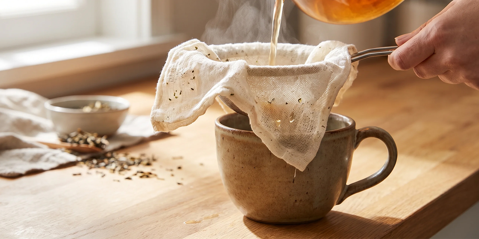 Strain the tea Strain the tea