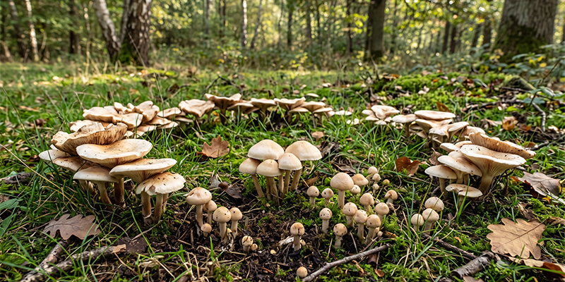 How magic mushrooms patches form in nature