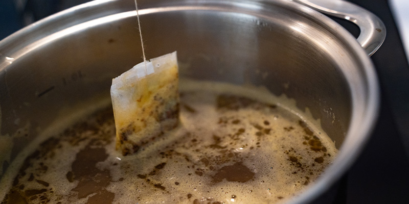 Add In The Black Tea Bag To Steep